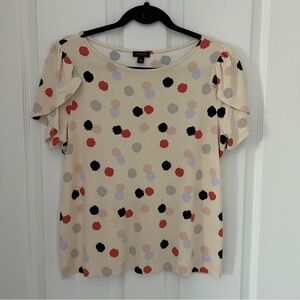 Women’s T-Shirt, Polka Dot, flutter sleeve, Size M, AnnTaylor Factory
